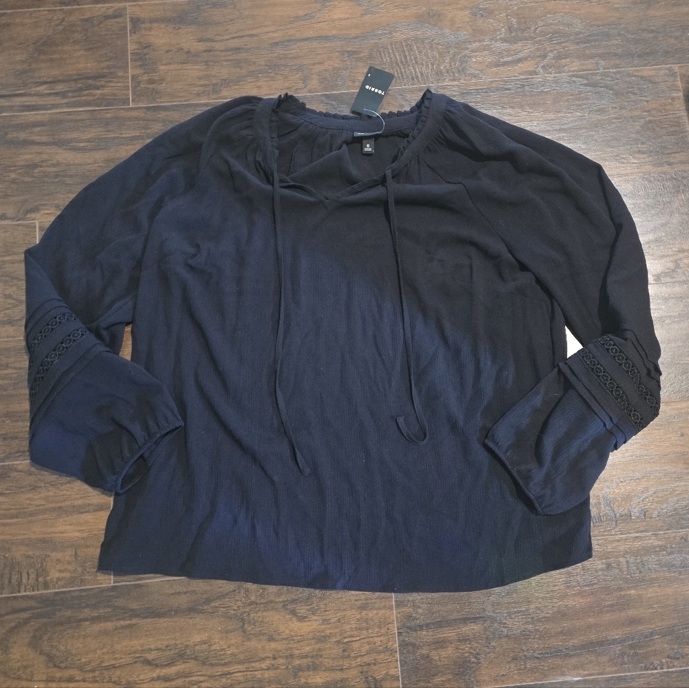 Torrid | Black Peasant Top Size 0